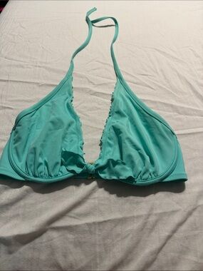 Victoria's Secret Aqua Tie-Front Bandeau Bikini Top